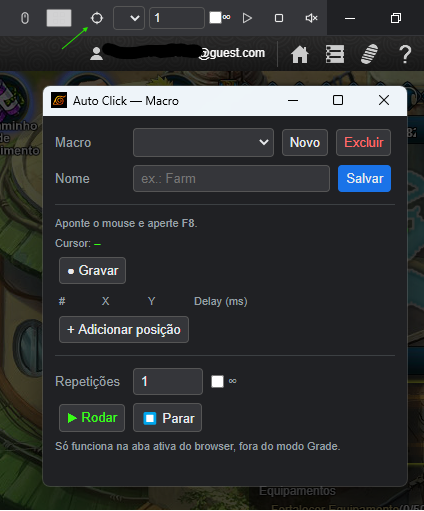 Controle de autoclick no Konoha Launcher